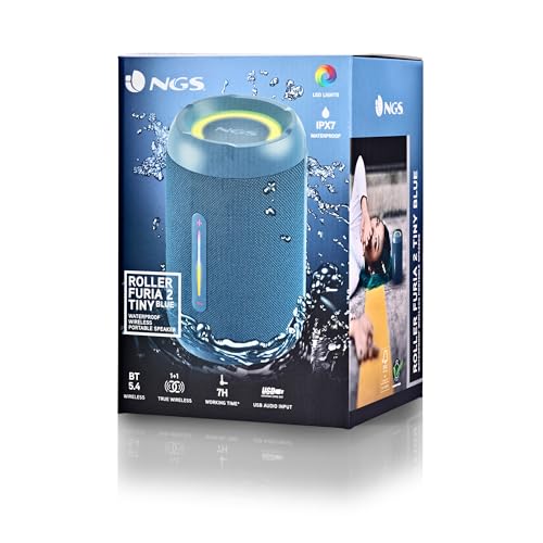 Haut-parleur Bluetooth portable puissant 20W NGS Roller Fury 2 Tiny Blue TWS - 4