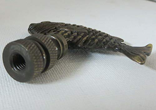 Image of FISH LAMP SHADE FINIAL ANTIQUE BRASS (FINIAL THREAD) #39