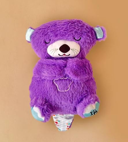 Image of AGC Breathing Teddy Bear with Music for Baby Sensory Sleep Lights Rhythmic Soft Toy, Lights and Breathing Motion, Teddy Bear with Lights | Best Gift for Kids (Dark Purple)