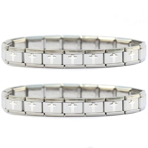 Two (2) of Cross Italian Charm Starter Bracelet