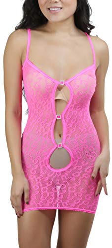 Image of ToBeInStyle Women's Stretch See Through Fishnet Novelty Mini Rave Party Dress