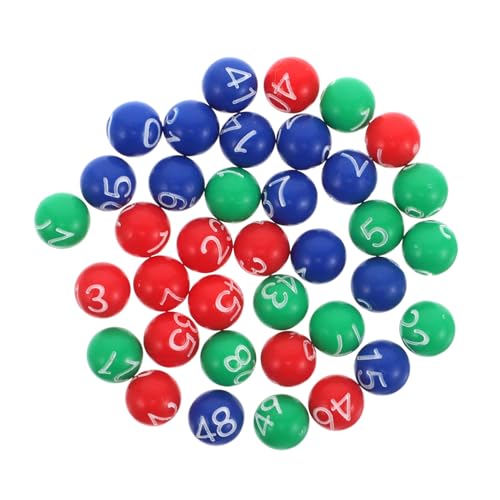 Beaupretty Bolas de plástico de bingo coloridas para juegos de lotería y rifa de accesorios de bingo numerados para premios de carnaval y juegos compatibles con máquinas de lotería