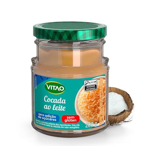 VITAO Cocada ao Leite Zero Açúcar 200g – Sem Glúten, Textura Cremosa