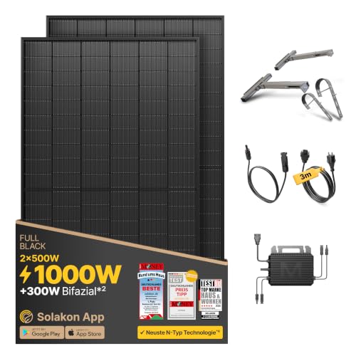 Solakon® 1000W Balkonkraftwerk mit Halterung (Balkon) …