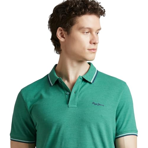 Image of Pepe Jeans Men's Cotton Regular Fit Polo T-Shirt