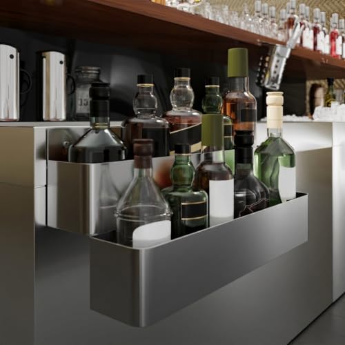Image of AmGood 22 in. Double Tier Stainless Steel Speed Rail Rack for Commercial Bars, NSF