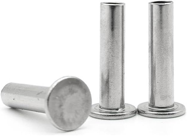 M2 Flat Head Half Hollow Rivets 304 Stainless Steel Rivet GB875 3mm-16mm Rod Length Smooth Surface Corrosion Resistant - (Stem Length: M2x12mm (60pcs))