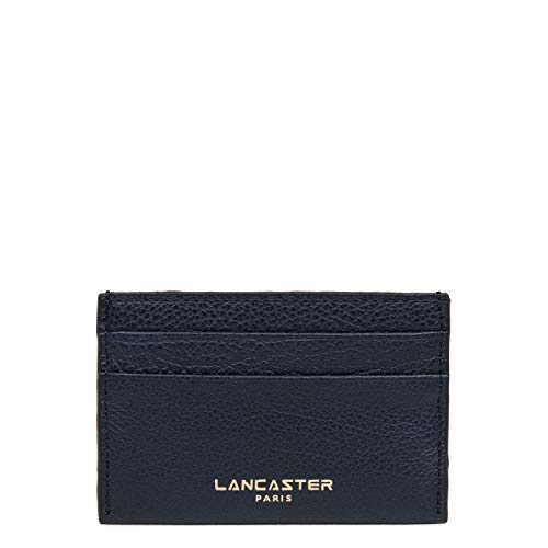 Porte cartes LANCASTER cuir bleu marine, finitions haut de gamme