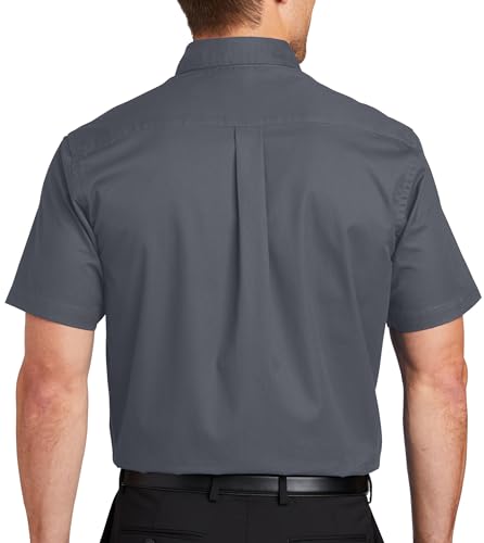 Custom Short Sleeve Embroidered Button Up Shirts for Men Add Your Text Personalized Embroidery Easy Care Shirts4
