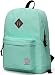 Lightweight Backpack for School, VASCHY Classic Basic Water Resistant Casual Daypack for travel with Bottle Side Pockets (Aqua)