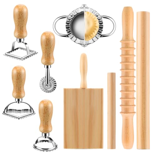 Pasta Making Tool Kit, Noodle Machine Set with Ravioli Stamp and Roller Cutter, Essential Kitchen Utensils for Homemade Pasta