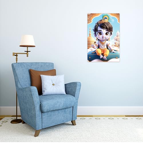 Image of Twinster Bal krishna Posters Photo for Pregnant Women, Baby Poster Self Adhesive (Size 45 cm by 30 cm) Pack of 1 (Design 18)