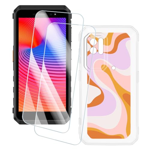 OAGELIM 2�Z�b�g �X�N���[���v���e�N�^�[ + �P�[�X Ulefone Power Armor X11 Pro (5.45 �C���`) �Ƃ̌݊������� �A�[�e�B�X�e�B�b�N�J�X�^���v�����g�J�o�[�Ƌ����K���X�t�B���� �X�N���b�`�h�~ (����)