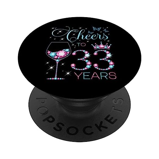 Saludos a una niña de 33 años, fiesta de cumpleaños número 33 y feliz cumpleaños PopSockets PopGrip Intercambiable