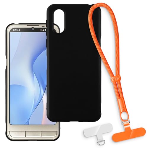 OAGELIM 2-in-1�ی�P�[�X�ƃ��X�g�X�g���b�v Sharp Basio Active �Ƃ̌݊������� ���O���\�ȃ��j���[�h�t���d�b�J�o�[�A����~�ߕ����h�~�O���b�v�n���h�� (�u���b�N + �I�����W)