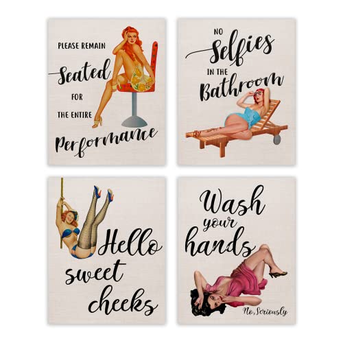 Buzz Unplugged Please Remain Seated…, Funny Vintage Pinup Girl Bathroom