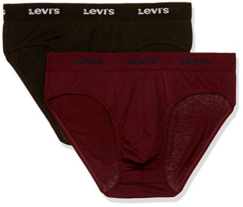 Image of Levi's 009 Neo Brief for Men | 100% Pure Cotton | Solid Men's Underwear | Breathable | Branded Outer Elastic Anti-Roll Waistband | Extra Supportive Gusset | Dual Layer 3D Pouch | Tagless | Pack of 2