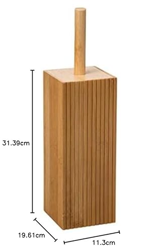 5Five - Escobilla De BañO De Pie, Color Tierra Desconocida - Bambú - 10 X 10 X 37 Cm - Para Inodoros Y BañOs - 5