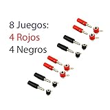 conector banana macho Color: 4 Juegos en Rojo y 4 Juegos en Negro