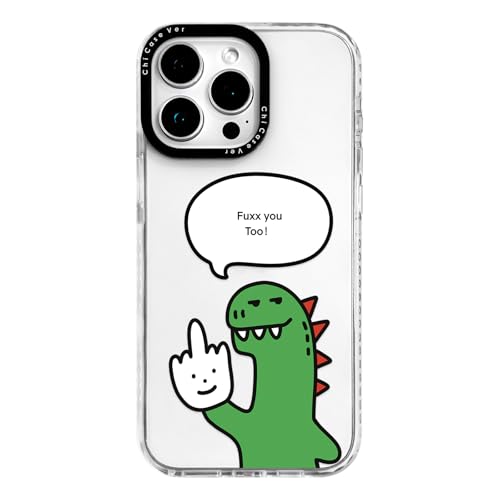 Coque iPhone 16 Pro Max dinosaure drôle avec protection caméra en TPU