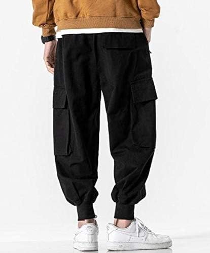 Men's Joggers Pants Casual Baggy Cotton Drawstring Tapered Sweatpants Cargo Hippie Loose Fit Trousers with Multi-Pocket - Image 4