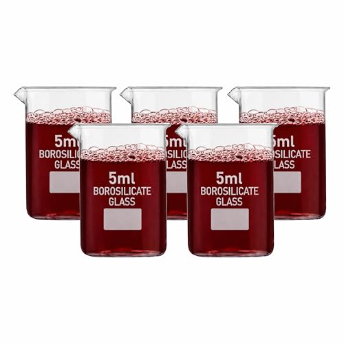 Image of VVS Borosilicate Glass Beaker 5ml pack of 5 of For School College, Lab Laboratry and professional use