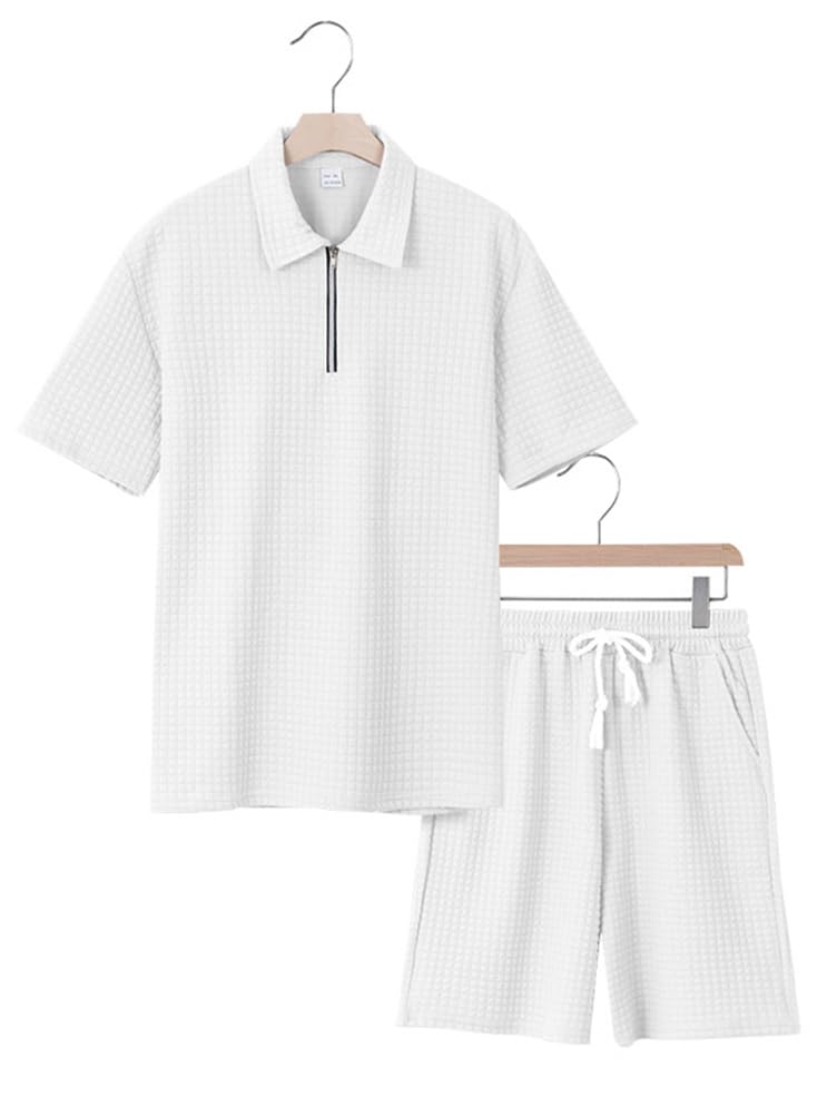 Chándal de Hombre 2 Piezas Manga Corta T-Shirt Jogging Pantalones Cortos de Deporte Conjunto Chándals Verano Polos Camisetas + Conjuntos de Shorts