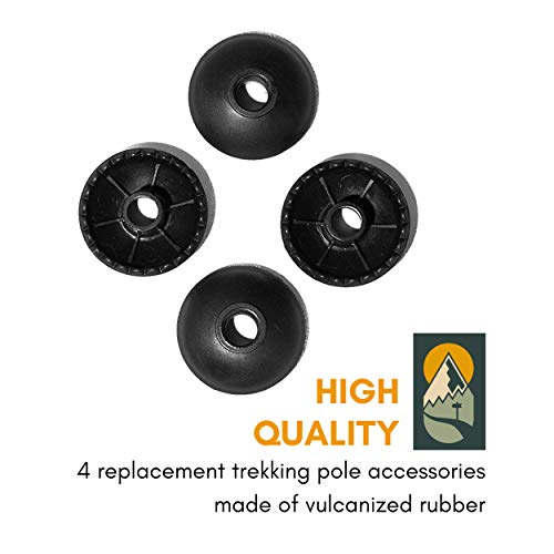 Hiker Hunger Extra Durable Rubber Mud Baskets: Trekking, Hiking, and Snowshoe Poles Accessories & Replacements Fits Most Walking Poles (4 Pack Mud Baskets) - USA Based Brand - Thumbnail 2