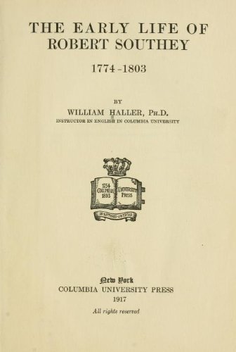 The early life of Robert Southey, 1774-1803, (C... B0006AHUQ6 Book Cover