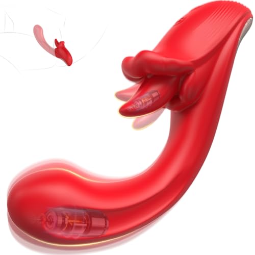 Vibratoreper Donna Clotoride Professionale 2 in 1 Vibratoriper Donne Sexytoysys Donna Coppia con 10 Modalità Vibrazione e Leccare Lingua 360°Rotazione Vibratore Stimolatore Clitoride Femminile