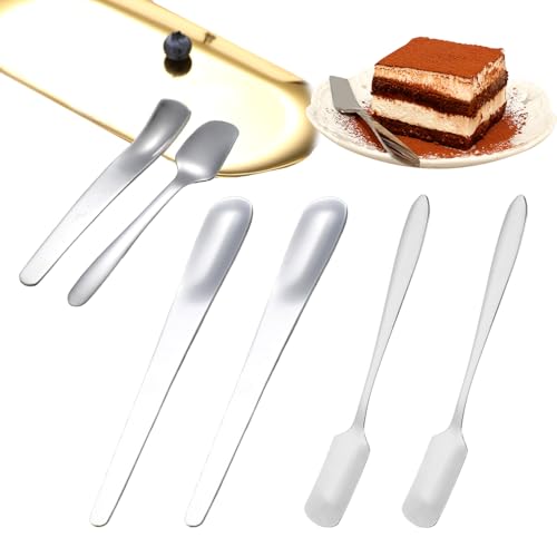 Lot de 6 petites cuillères en acier inoxydable - Petites cuillères à café - Cuillères de service - Cuillères à glace - 11 cm - Cuillères à salade pour thé, café, confiture, yaourt (argenté)