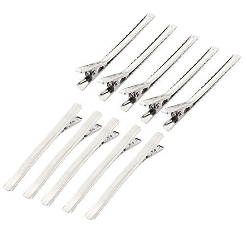 uxcell Metal Women DIY Craft Alligator Hair Clip Barrette 8cm Long 10pcs Silver Tone