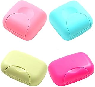 RETON 4 Pcs Portable Candy Color Soap Container Case Box Holder Organizer
