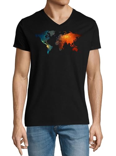 T-shirt col en V homme noir pour un style original sans compromis