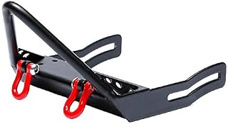 DJX Metal Steel Front Bumper with Winch Mount Shackles for 1/10 Axial SCX10 RC