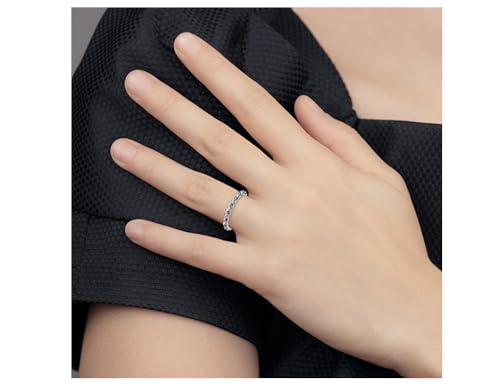 1/5 Carat (ctw) Light Aquamarine Eternity Band Ring in Sterling Silver4