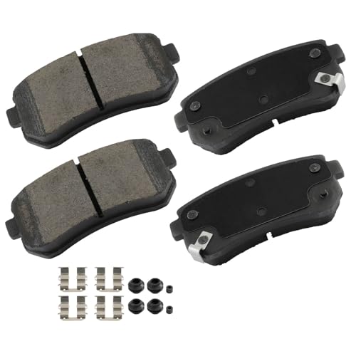 Image of cciyu D1398 Rear Ceramic Disc Brake Pads Kit For Hyundai For Accent,For Elantra,For Sonata,For Tucson,For Kia For Cadenza,For Forte,For Forte Koup,For Forte5,For Rio 2006-2011,For Rio5,For Sportage