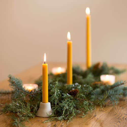 Bluecorn Beeswax 100% Pure Beeswax Taper Candles, Pair (2 Tapers) (Raw, 16") #TOP5