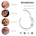 5PCS Stainless Steel Nose Rings Set for Women Men (White Opal)