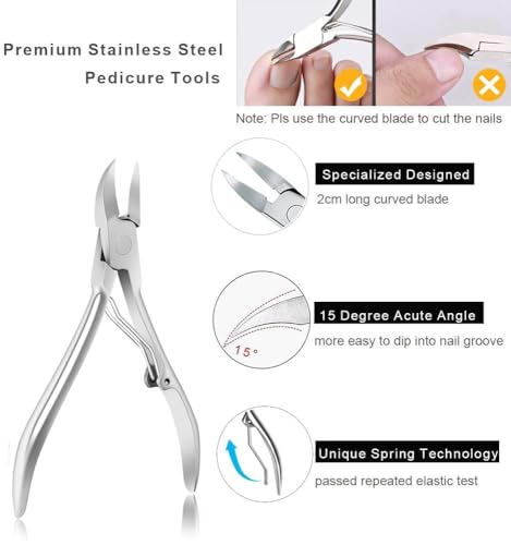 VELKOMIN 5pcs Foot Care Tool Set, Professional Ingrown Toenail Treatment Set - Image 3
