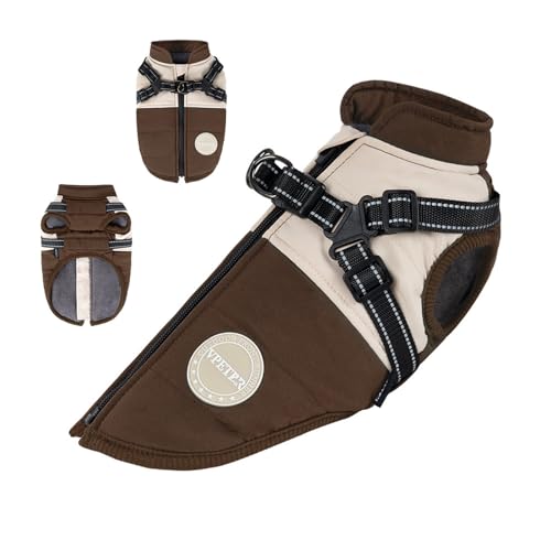 犬 服一体型綿入れを牽引する 犬 ベスト 綿服コート 防寒 防水人気ジャケット 小中大型犬服 秋冬暖かくて柔らかいXS-5XL(ブラウン XS)