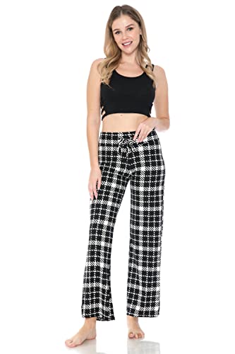 Leggings Depot Womens Casual Comfy Long Pajama Lounge Apparel Pants-Q735, Decent Plaid, 1X — view 6