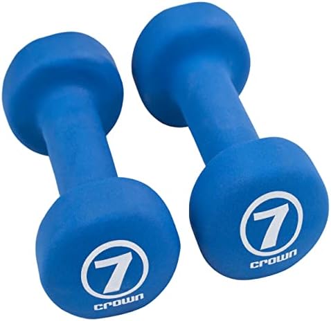 Set of 2 Body Sculpting Hand Weights - Soft Neoprene Coated Dumbbell Set - Supplies for Exercise, Workout, Weight Loss, Body Building - for Men, Women, Seniors, Teens, and Youth (7 LB)