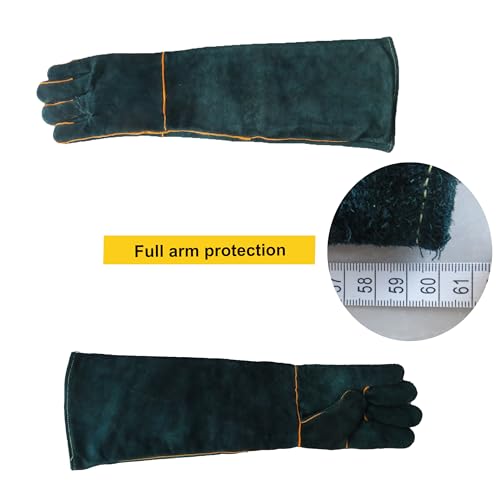 60 CM Bissfeste Handschuhe für den Umgang mit Tieren, Anti-Biss Arbeitshandschuhe Vollarm Schutzhandschuhe zum Schweißen, Pflegen, Umgang mit Hund, Katze, Vogel, Schlange, Papagei, Eidechse, Reptilien