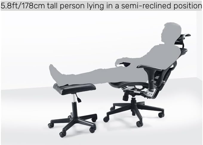 Miniatura 4 de DNYSYSJ Reposapiés de oficina de 15.75-20 pulgadas de altura ajustable, reposapiés debajo de la mesa, banco de pie otomano con ruedas, rodamiento de