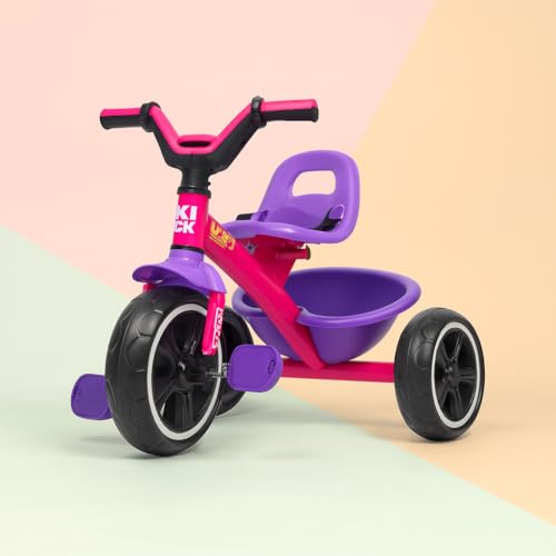Image of Luusa KICK TRICYCLES for Kids | Kids Tricycle with Adjustable Seat Belt and Safety Features | Durable Frame | Suitable for Ages 1-5 Years | Multiple Colors Combo Made in India (Pink)