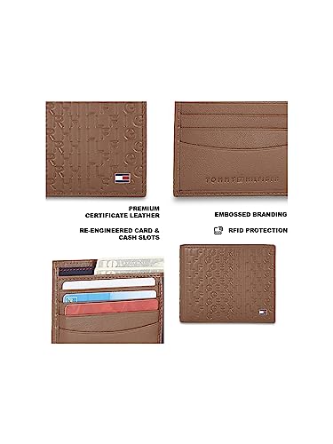 Tommy Hilfiger Brian Men Wallet+Card Case + Key Fob Gift Set for Men - Free Size, Brown 10 413LKYOUd9L