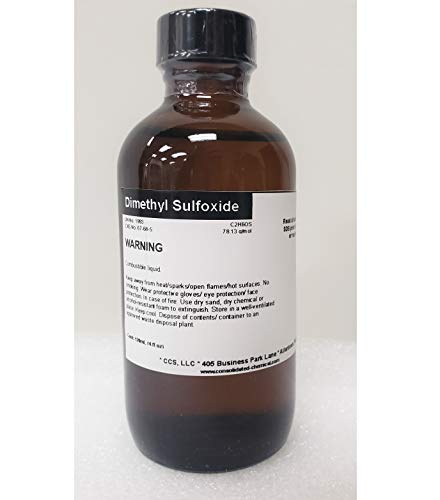Dmso Dimethyl Sulfoxide High Purity 120ml (4oz) Glass Bottle