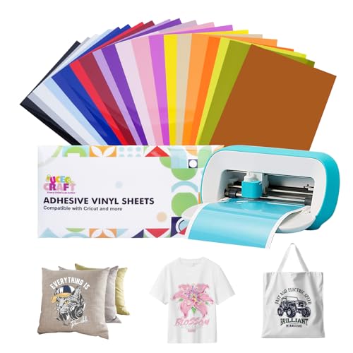 UCEC Smart Iron On Lot de 20 films pour traceur Cricut Joy, 14 cm x 30,5 cm, film pour traceur textile, film à repasser, avec 20 couleurs différentes, vinyle de transfert thermique pour t-shirts