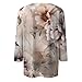 Womens 3/4 Length Sleeve Tops Work Fashion Shirts Tunics Summer and Fall Blouses Crewneck Dressy Casual Pullover